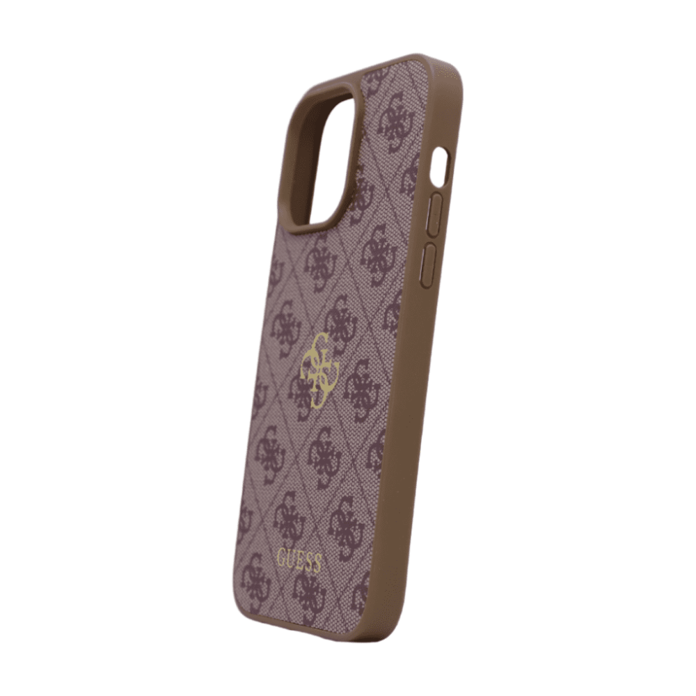 CASE IPHONE 13 GUESS MARRON ESTUCHE PROTECTOR FUNDA EMBLEMATICA.