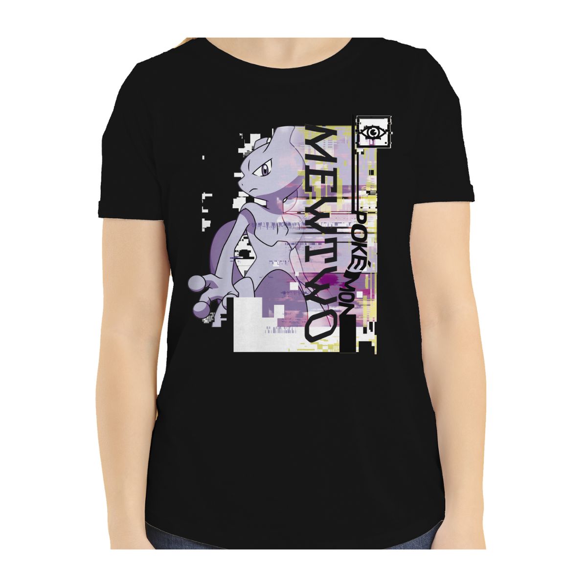 Playera para Niña de Pokémon, Mewtwo, Negro, Talla CH