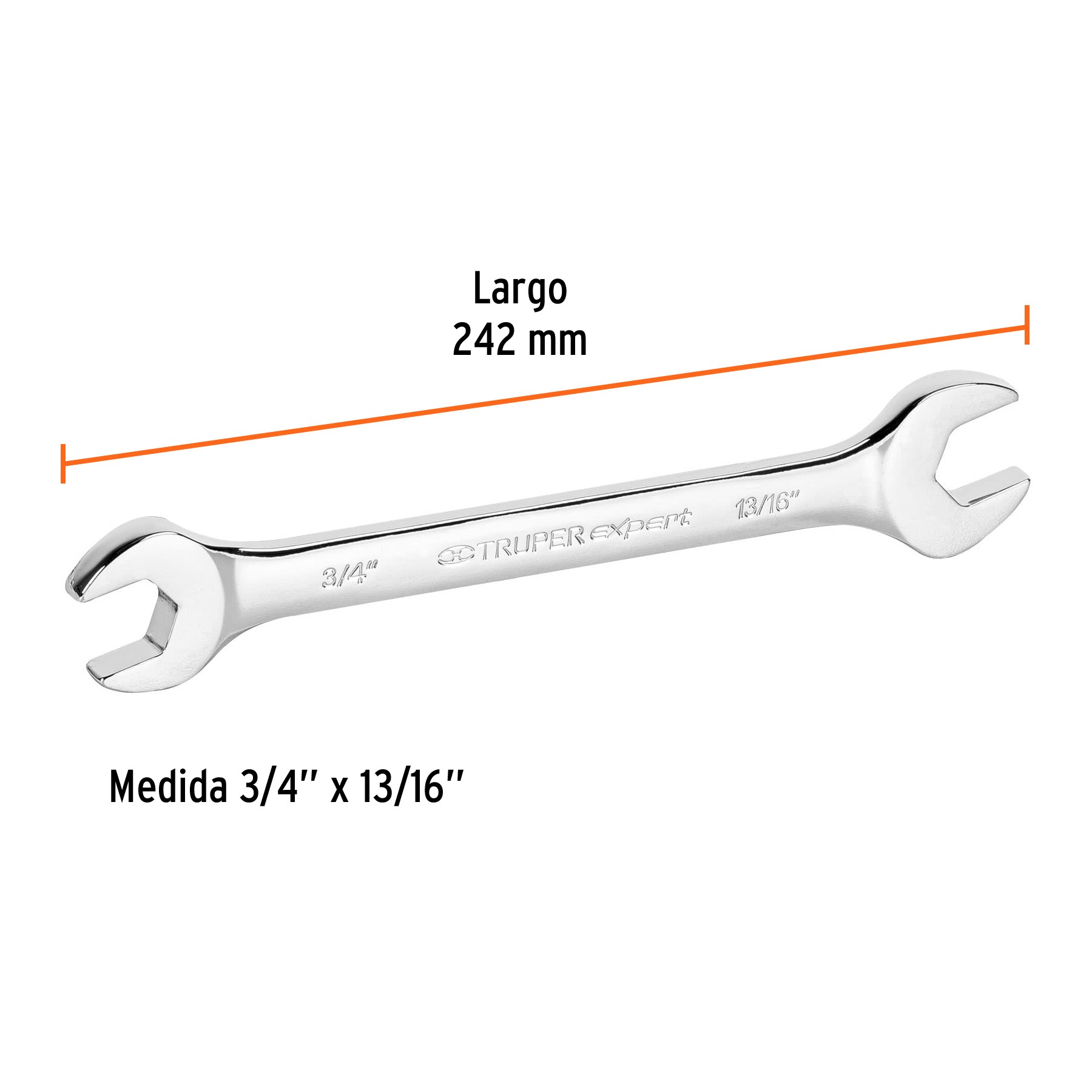 LLAVE ESPAÑOLA, 3/4 X 13/16" X 242 MM DE LARGO, TRUPER EXPERT 15698