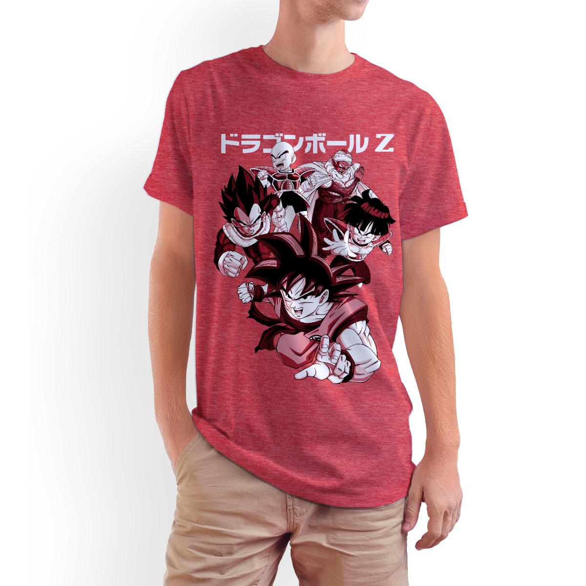 Playera para Hombre de Dragon Ball Z, Team Goku, Heather Red Coke, Talla M