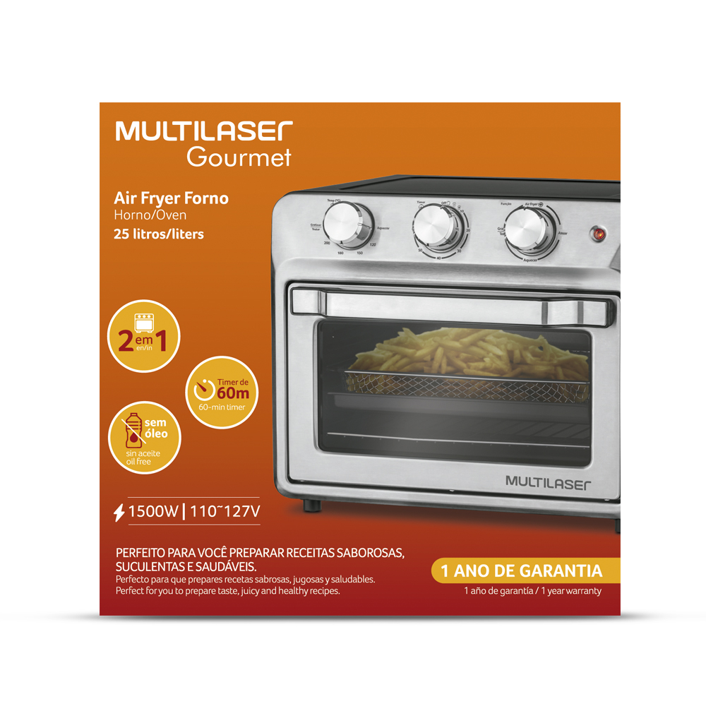 Horno Eléctrico y Freidora 2 en 1 Multilaser