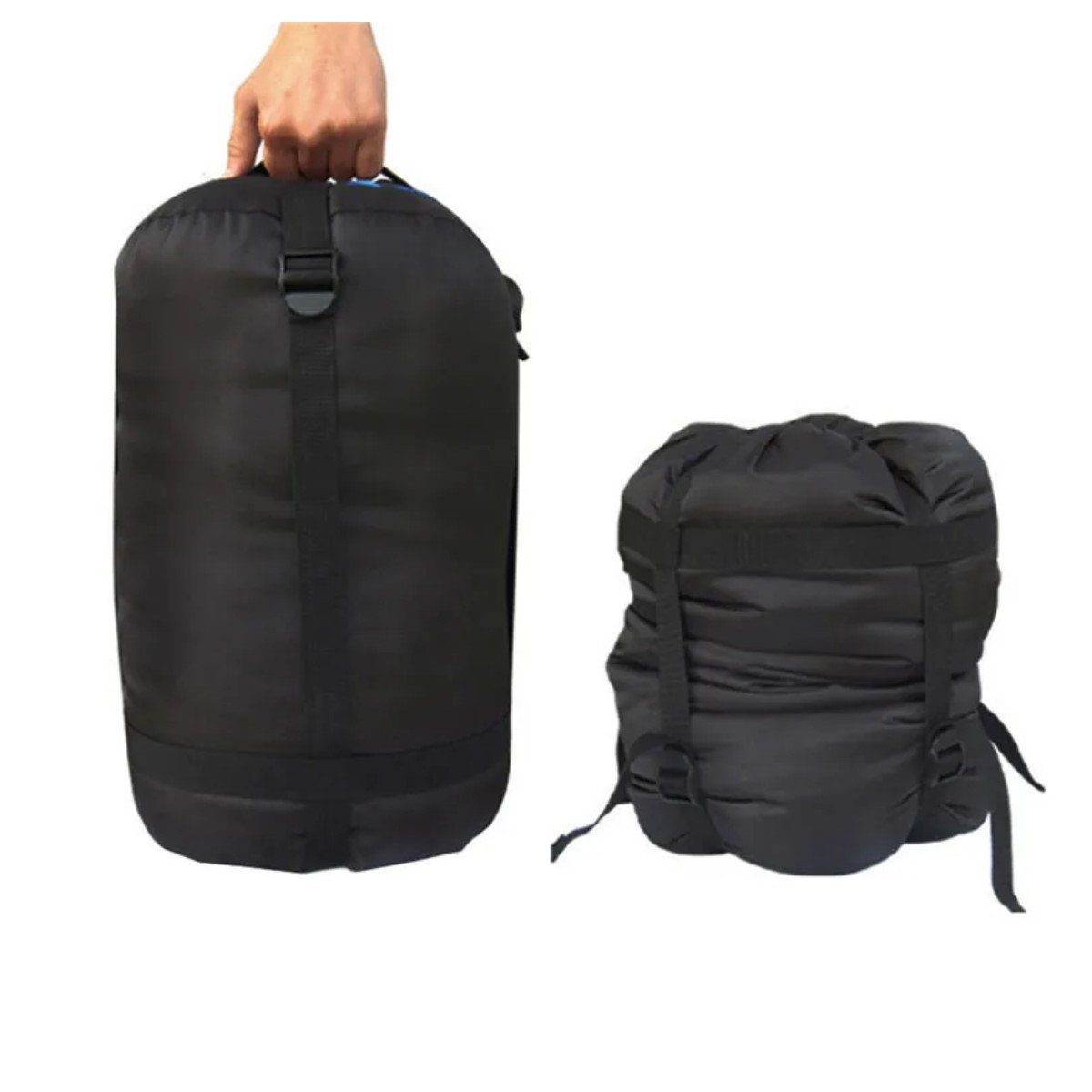 Bolsa para saco de dormir negro compresión impermeable aire libre ligero acampar viajes senderismo