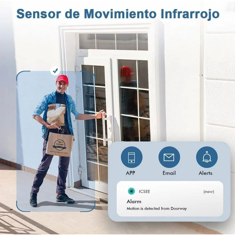 Cámara De Seguridad Wifi N8-200w Luz Led Ip Resiste Lluvia Para Exteriores Con Movimiento 360''ns Tech