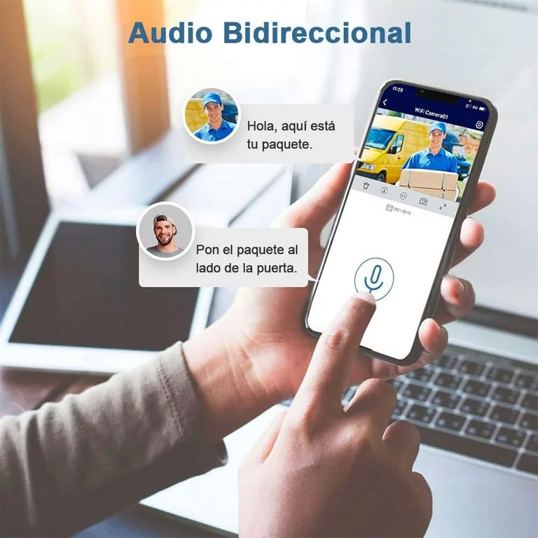 Cámara De Seguridad Wifi N8-200w Luz Led Ip Resiste Lluvia Para Exteriores Con Movimiento 360''ns Tech