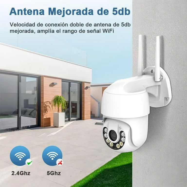 Cámara De Seguridad Wifi N8-200w Luz Led Ip Resiste Lluvia Para Exteriores Con Movimiento 360''ns Tech