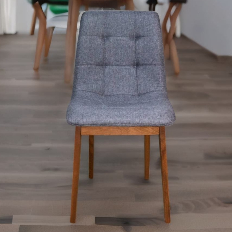 Silla Armable de Madera en Lino Gris