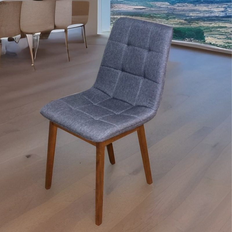 Silla Armable de Madera en Lino Gris