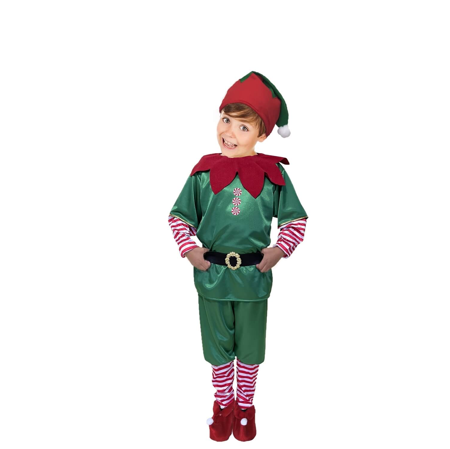 Disfraz de Navidad Duende Ayudante de Santa Claus Elfo Niño