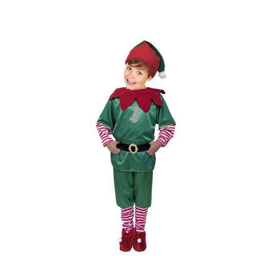Disfraz de Navidad Duende Ayudante de Santa Claus Elfo Niño Festival Pastorela - DISFRACES TuDi