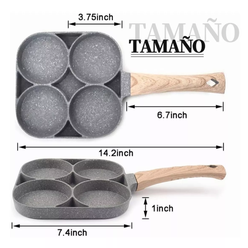 Sartén Antiadherente Para 4 Huevos.