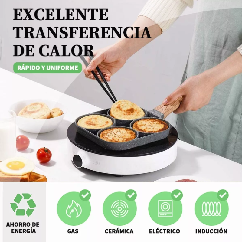 Sartén Antiadherente Para 4 Huevos.