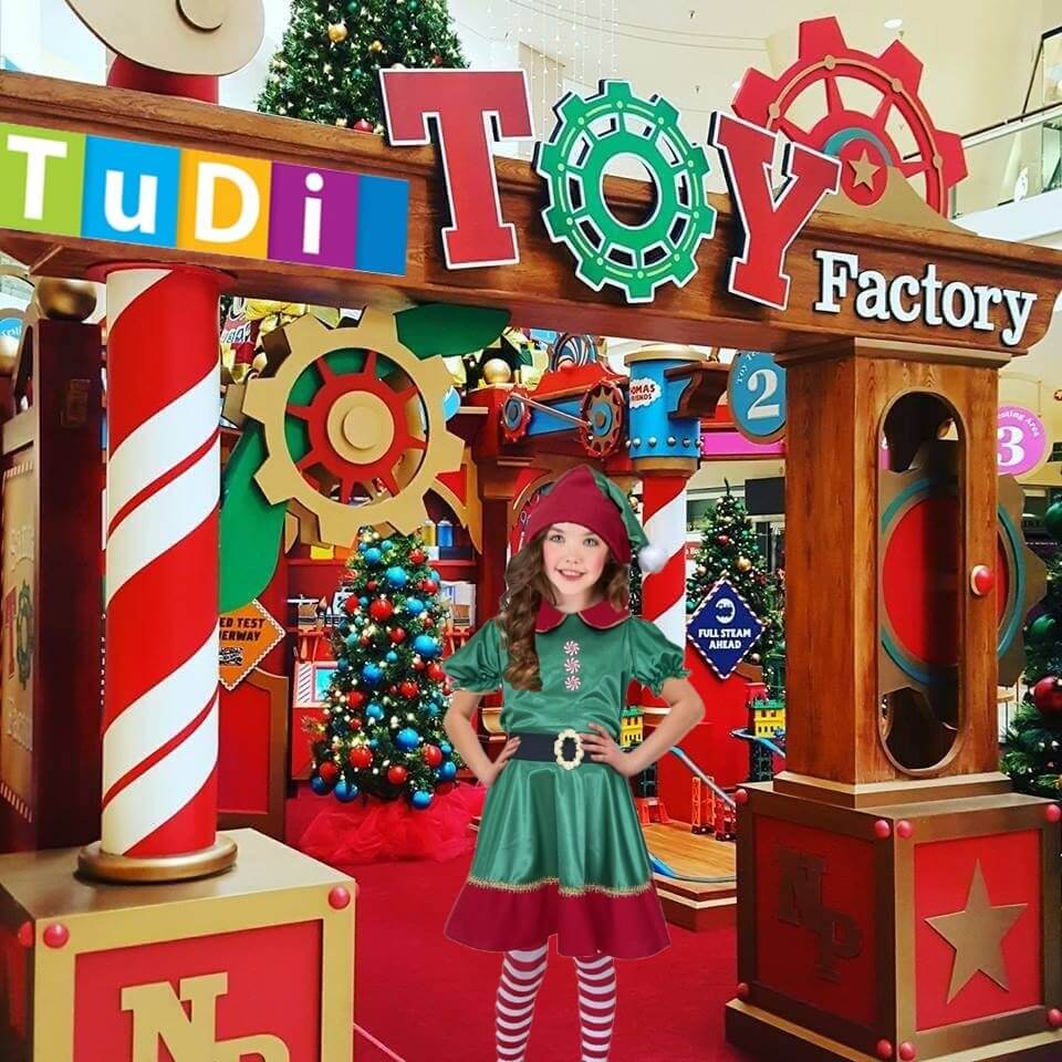 Disfraz de Navidad Duenda Elfo Ayudante de Santa Claus Duende Niña