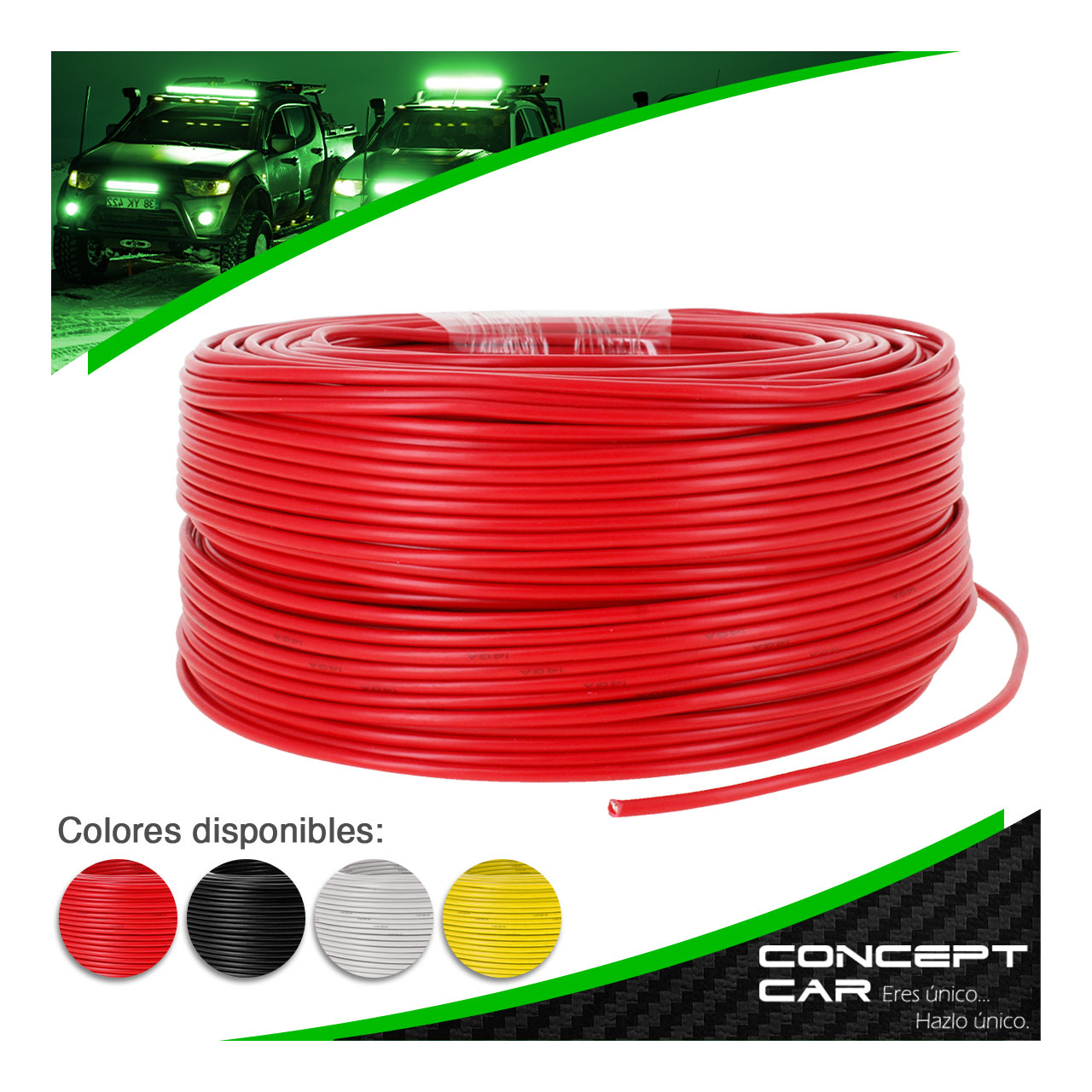 Rollo Cable Para Instalacion Automotriz Calibre 14 100 Mts