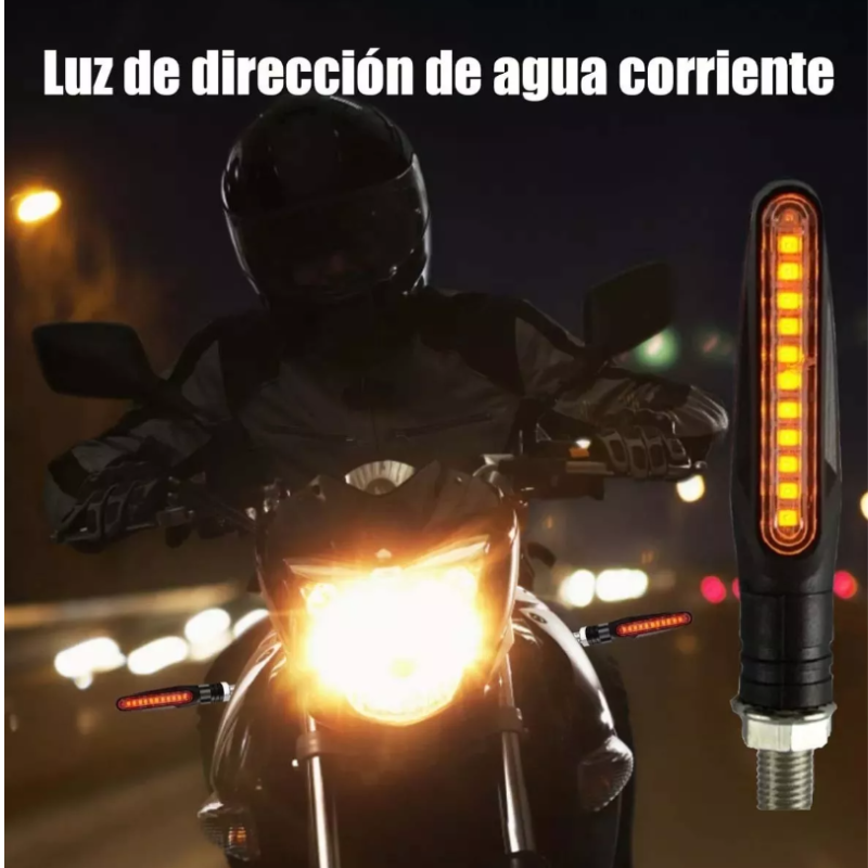 Direccionales Led Moto Secuencial Indicador Intermitente 4pz.