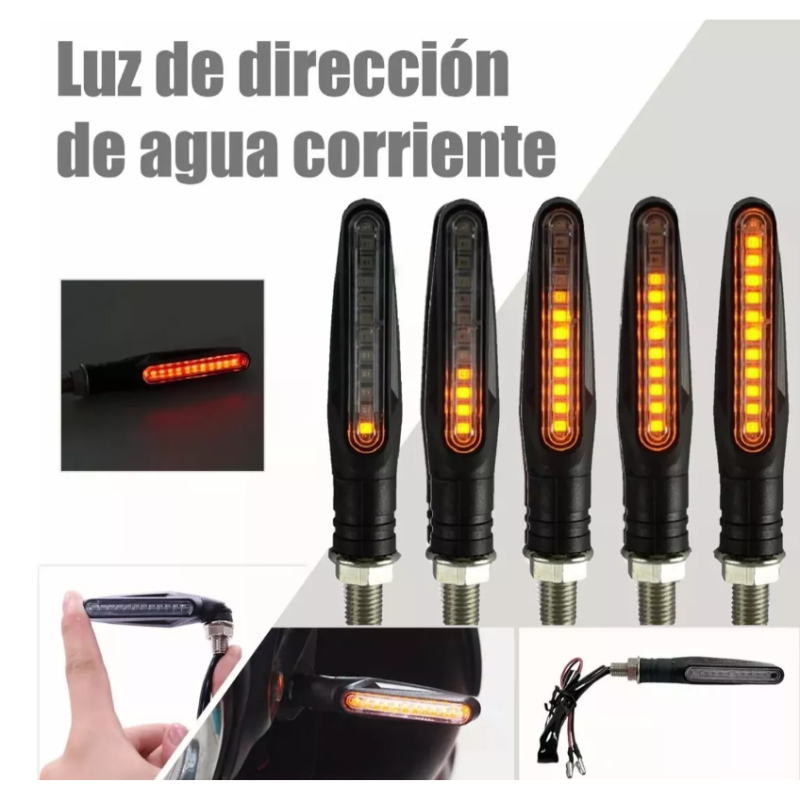 Direccionales Led Moto Secuencial Indicador Intermitente 4pz.