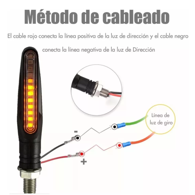Direccionales Led Moto Secuencial Indicador Intermitente 4pz.