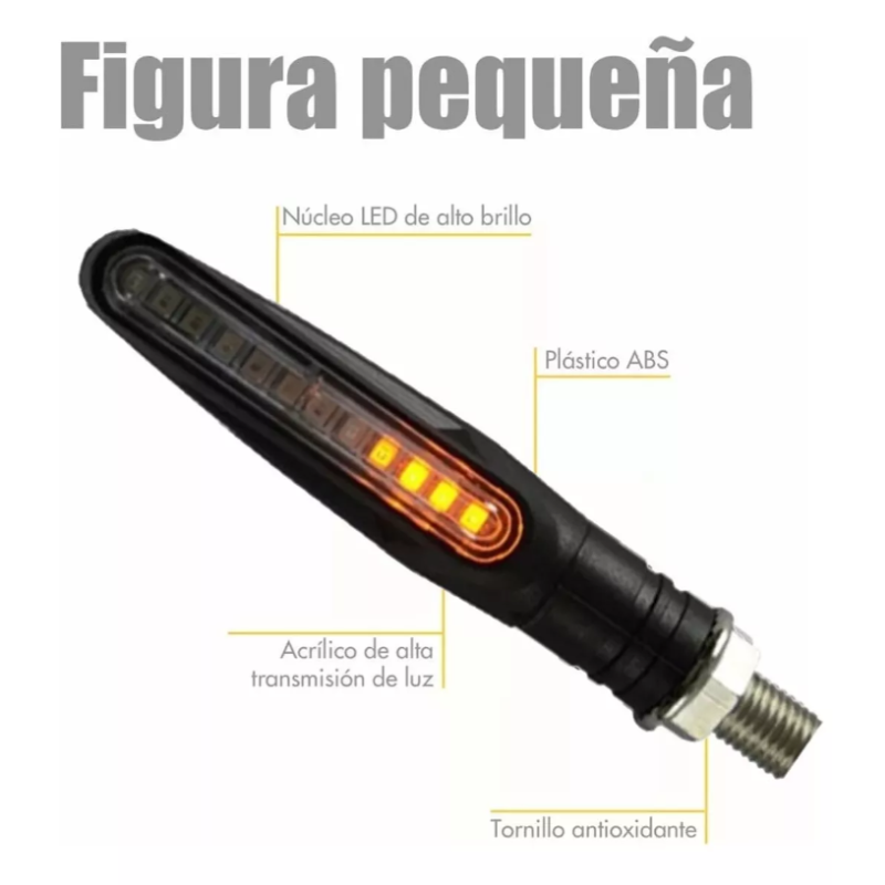 Direccionales Led Moto Secuencial Indicador Intermitente 4pz.