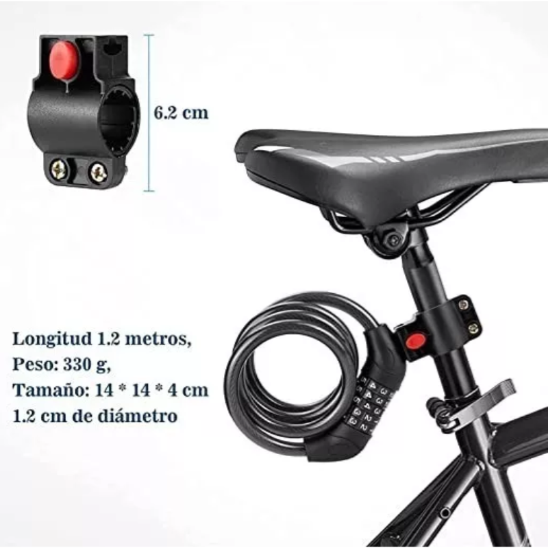 Candado Cadena Reforzado Alta Seguridad Para Bici O Moto.
