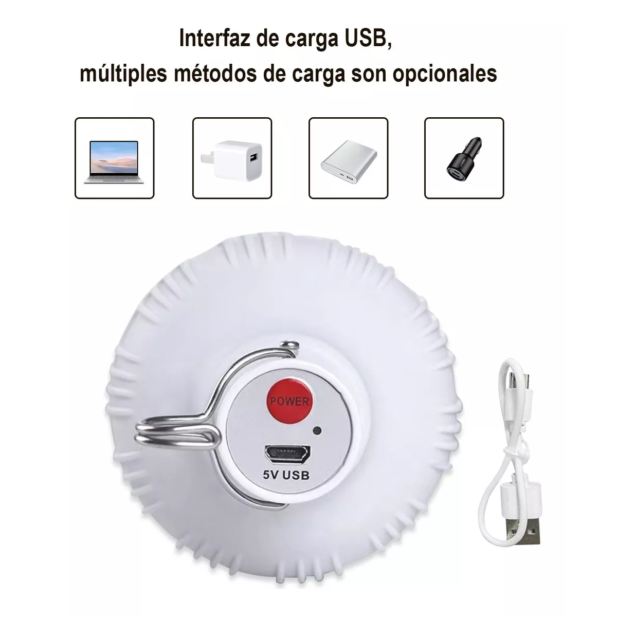 Portatil Recargable Emergencia Usb 80w Lámpara Foco Led 3pzs