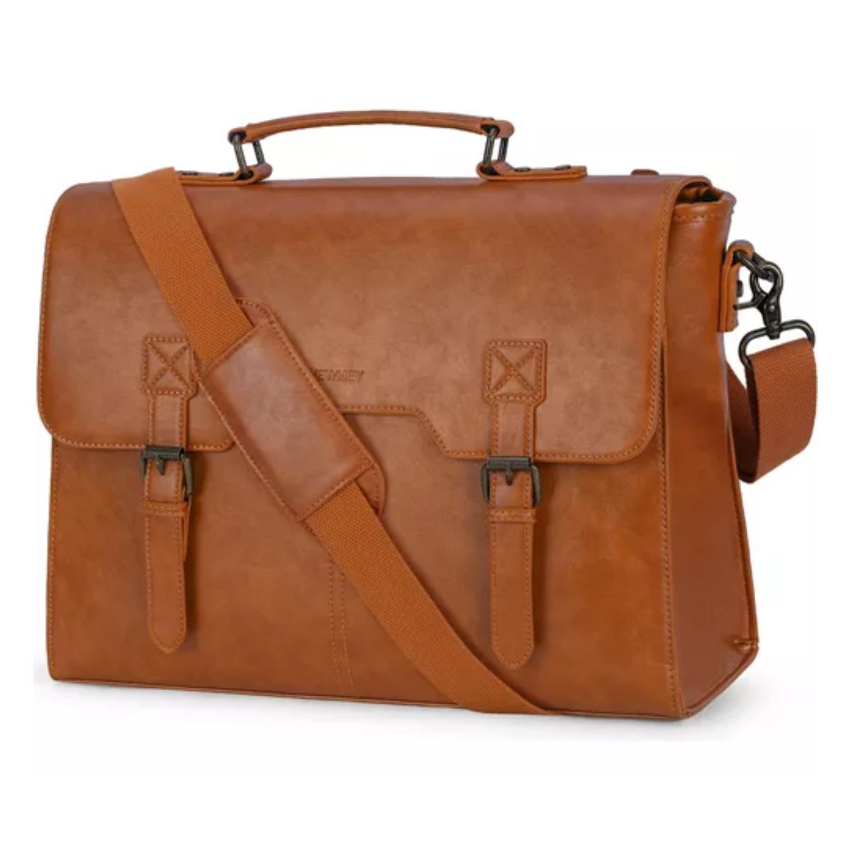 Portafolio Maletin Para Laptop 15,6 Pulgada Hombre De Cuero cafe