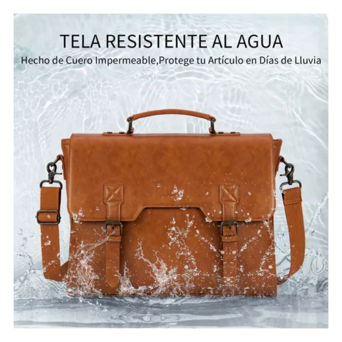 Portafolio Maletin Para Laptop 15,6 Pulgada Hombre De Cuero cafe