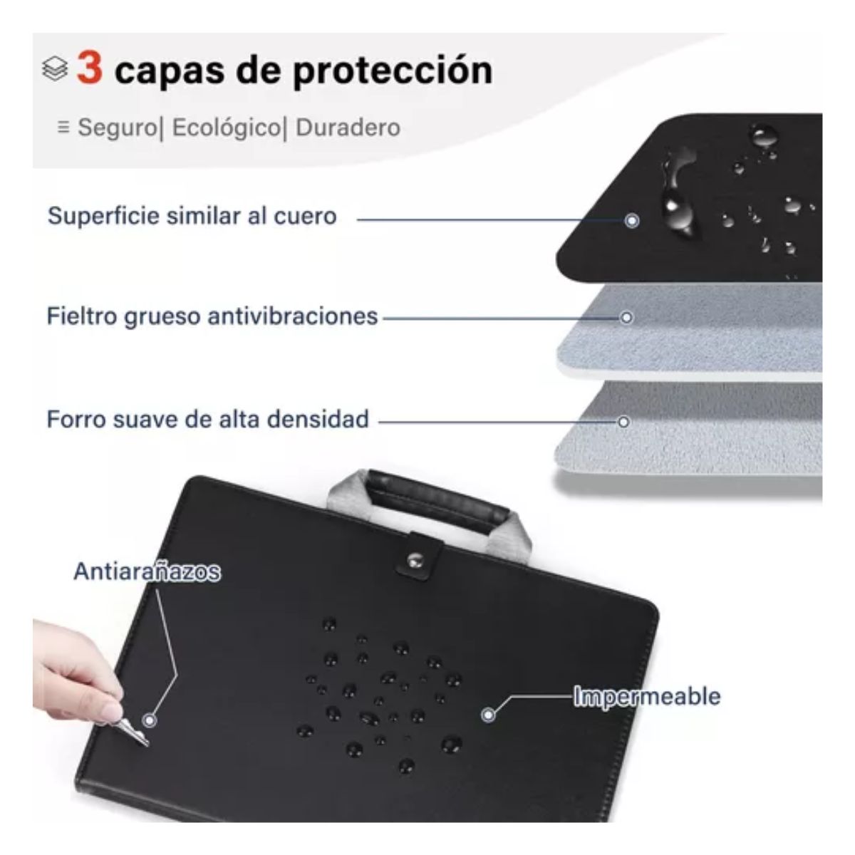 Funda De Laptop Protector Para Laptop Pro13/15.4 Impermeable 13 " negro