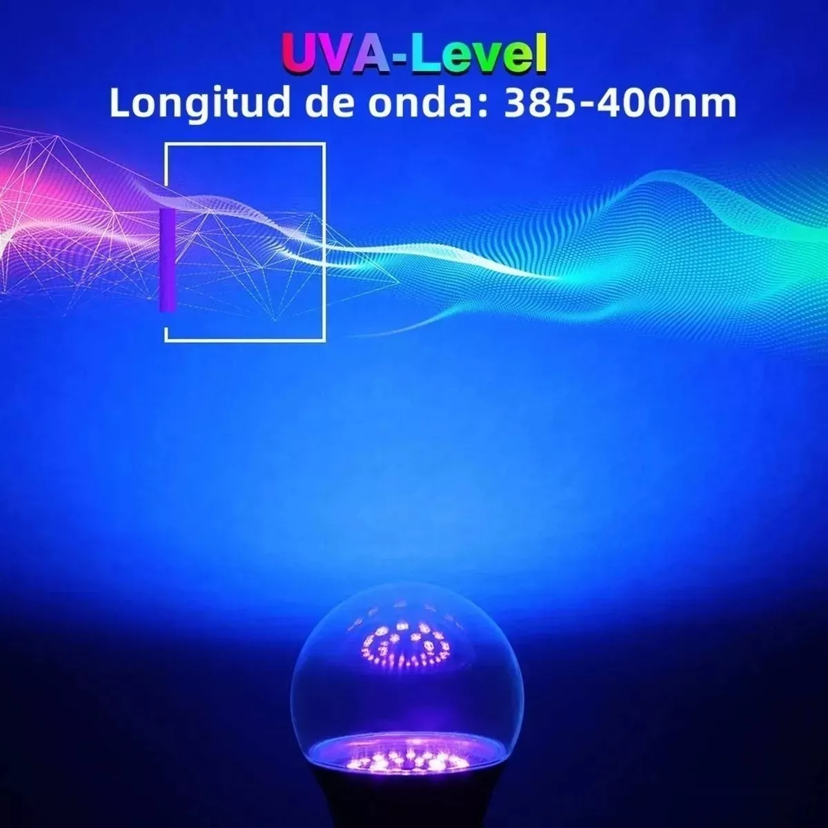 Set Foco Luz Negra Led Uv Fluorescente Para Fiesta 9w 4 Piezas