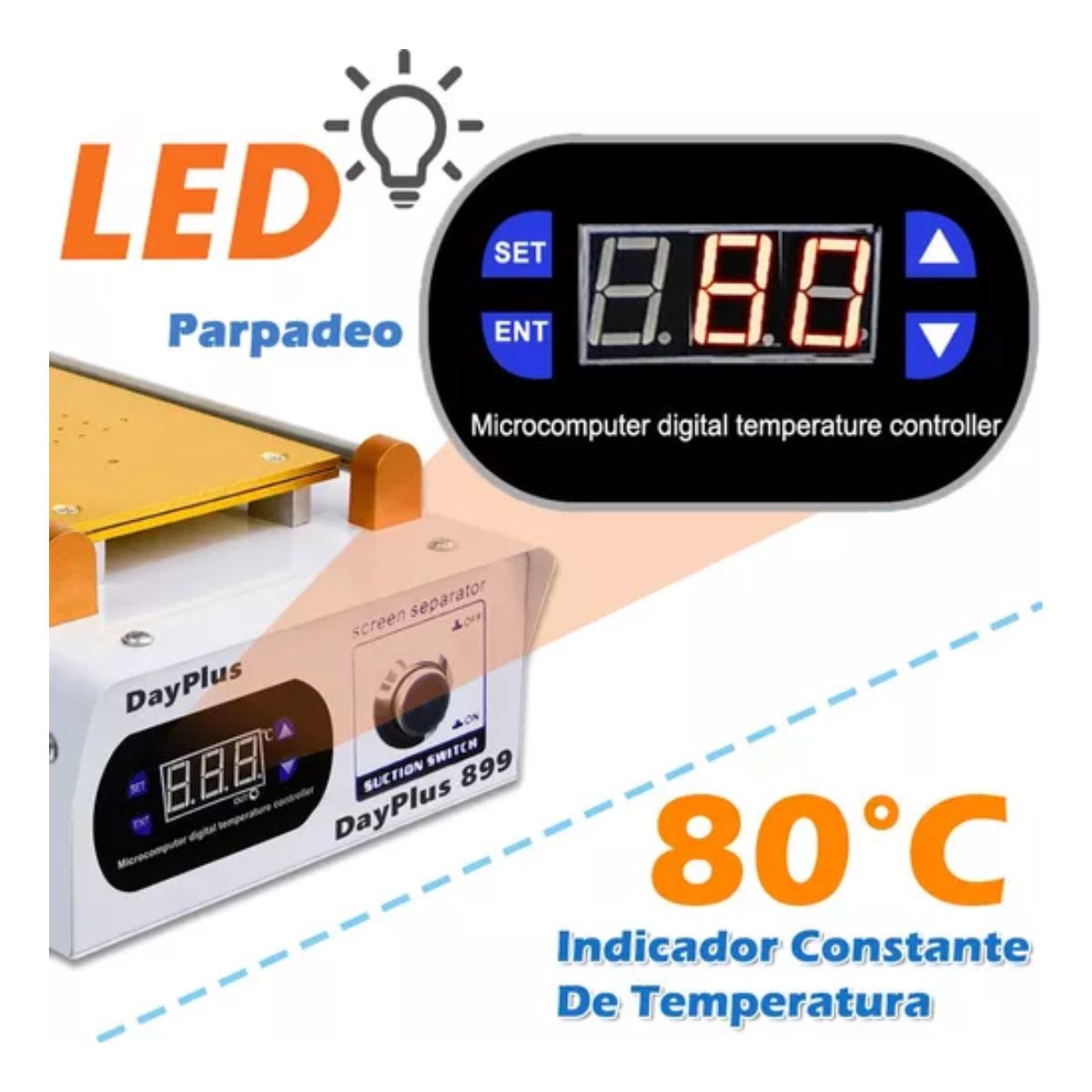 Pantalla Lcd Separador De 9 In Con Succión Tapete Silicon BLANCO