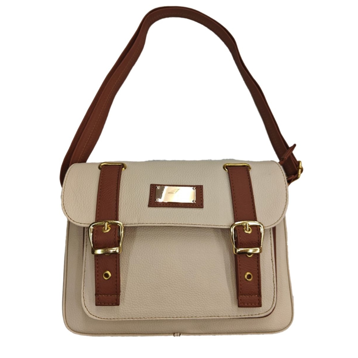 Bolsa Crossbody en Piel Color Beige