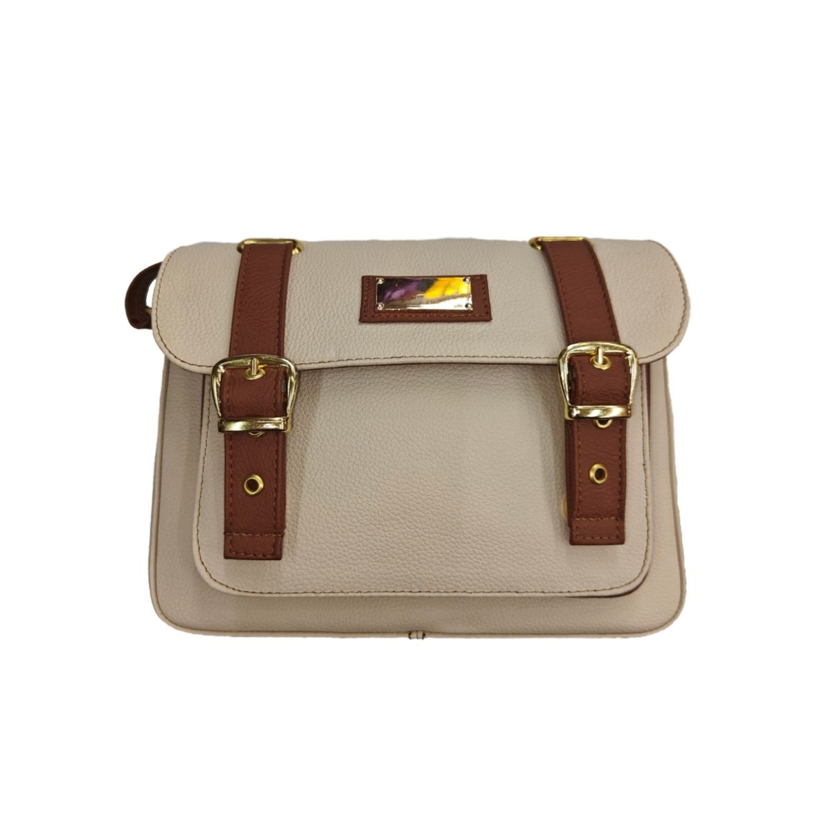Bolsa Crossbody en Piel Color Beige