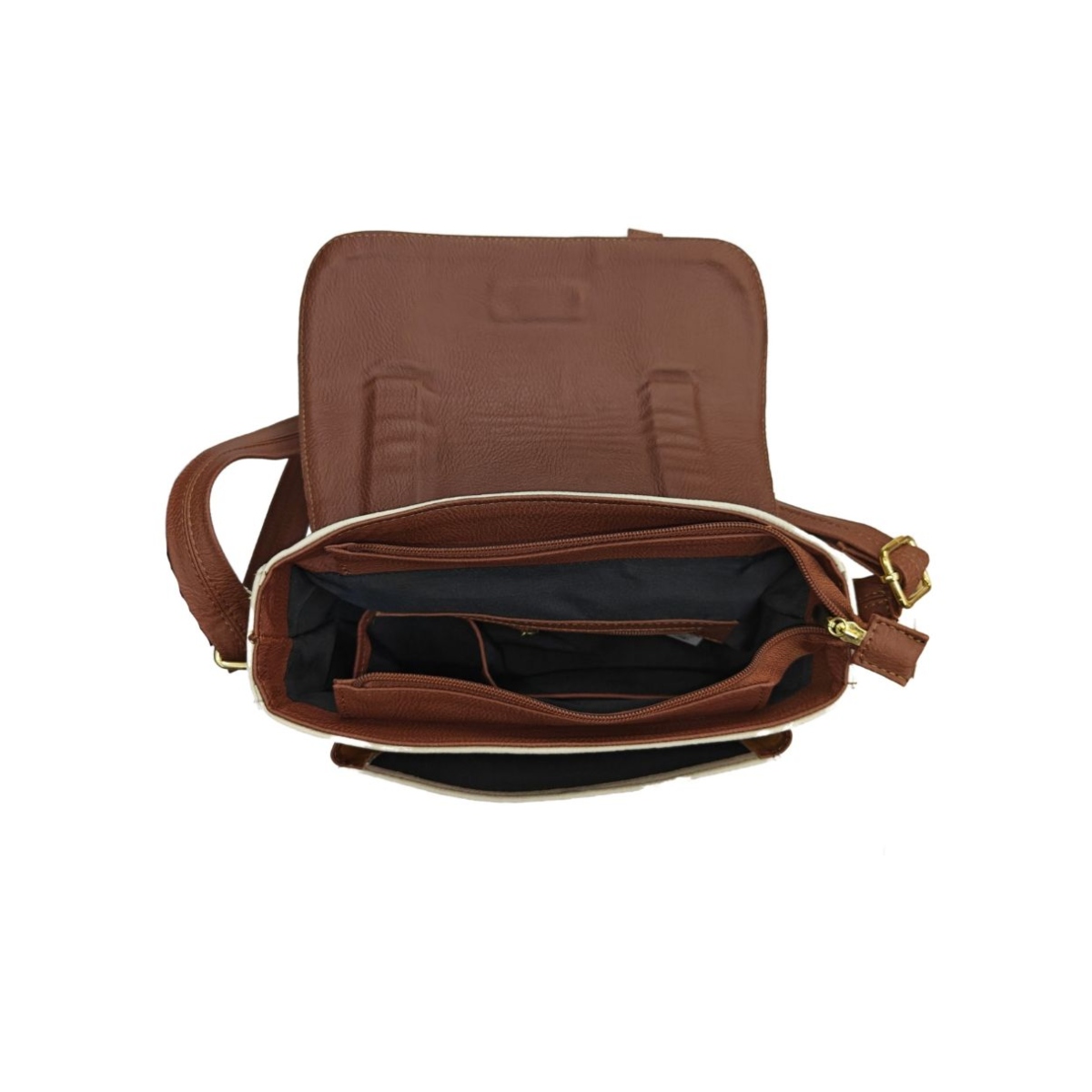Bolsa Crossbody en Piel Color Beige