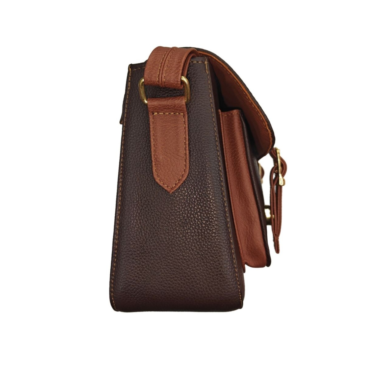 Bolsa Crossbody en Piel Color Café