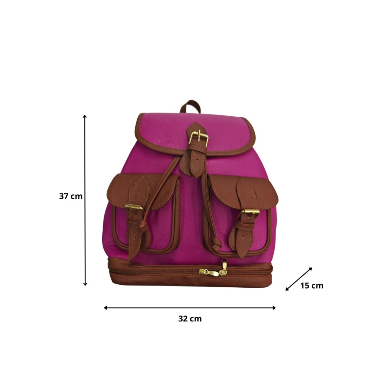 Mochila en piel Genuina Color Buganvilia