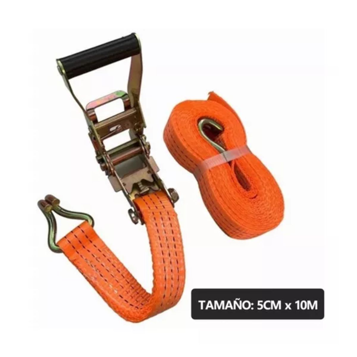 Eslinga Cinta De Amarre Con Matraca 5cm X 10m Máxima 2000kg NARANJA