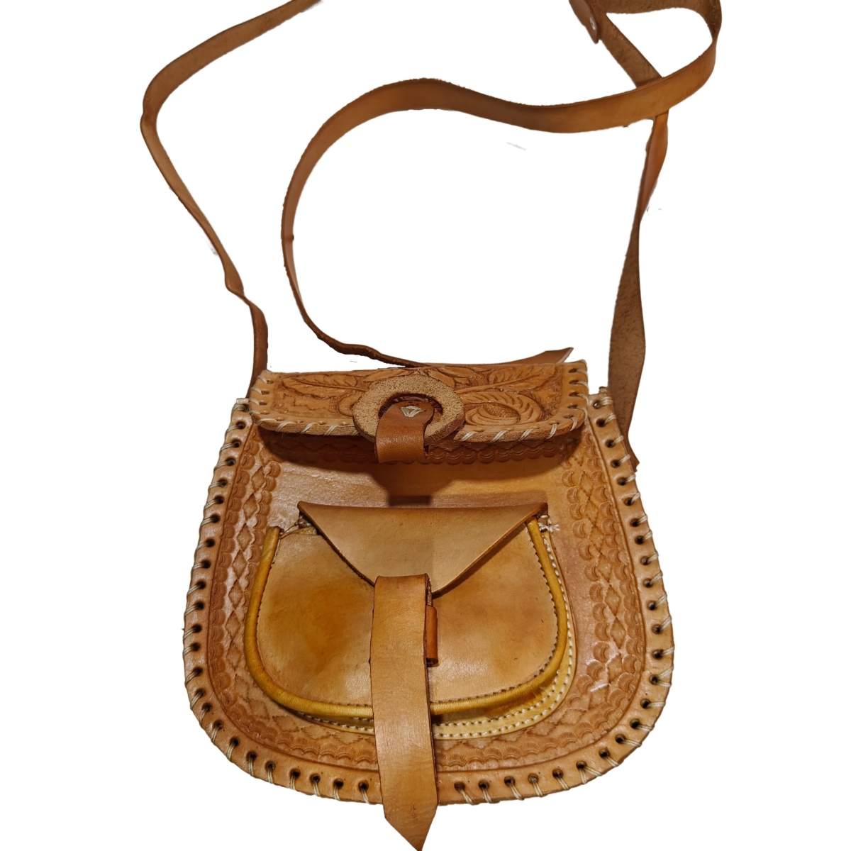 Bolsa Artesanal Margarita Cuero Genuino