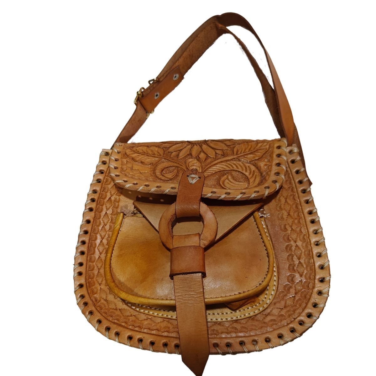 Bolsa Artesanal Margarita Cuero Genuino