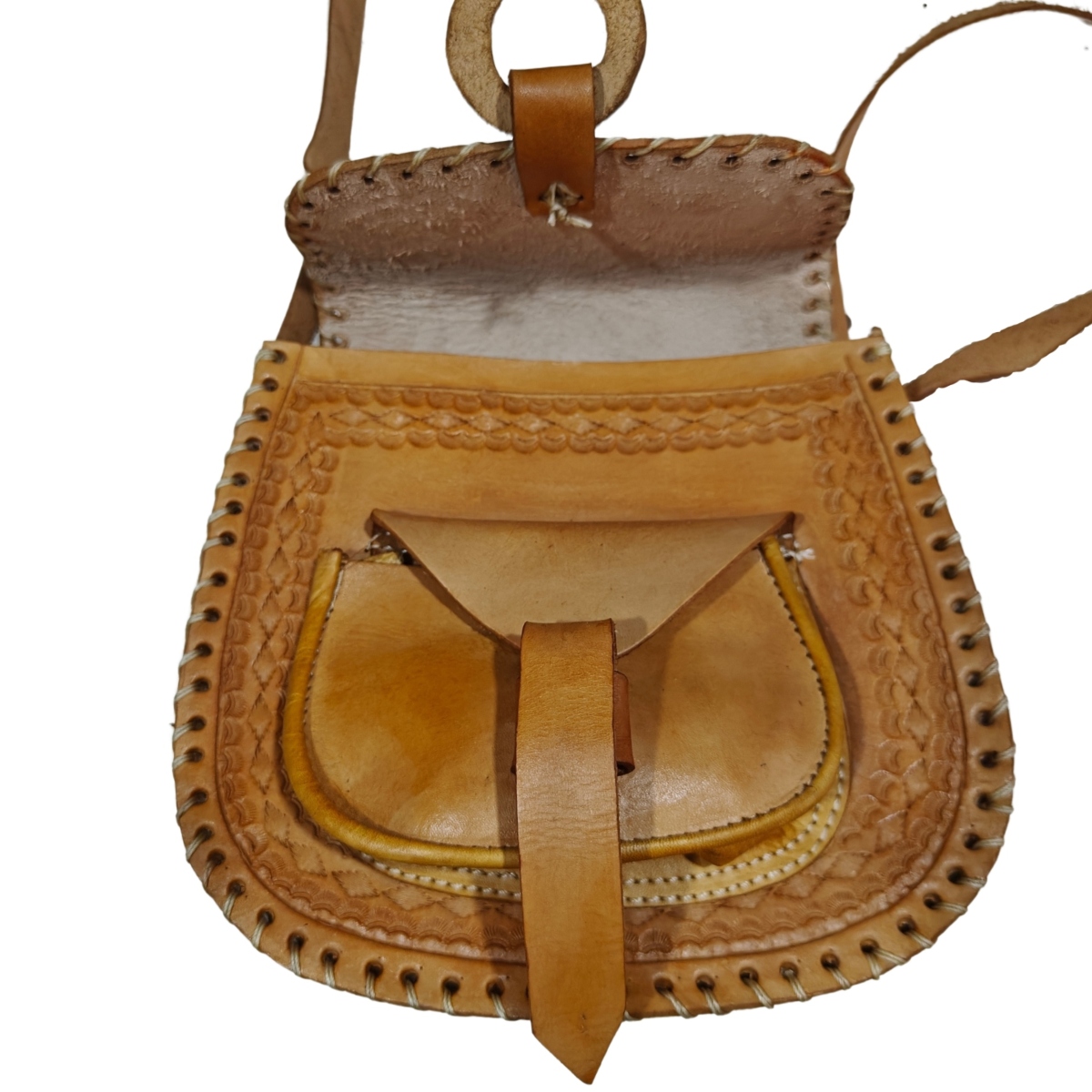 Bolsa Artesanal Margarita Cuero Genuino
