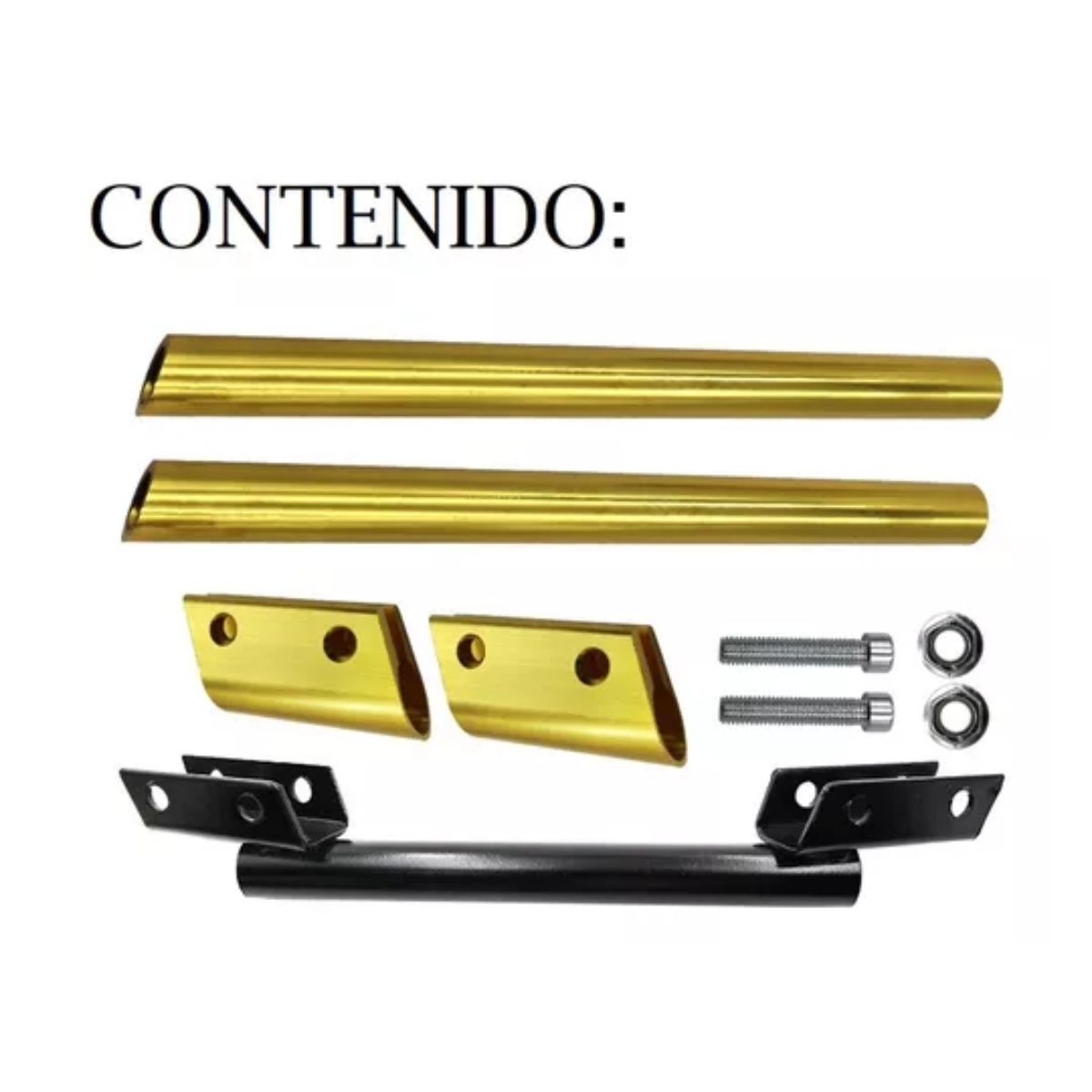 Manubrio Deportivo Moto Metalico Universal Posiciones 3 Pzs Negro