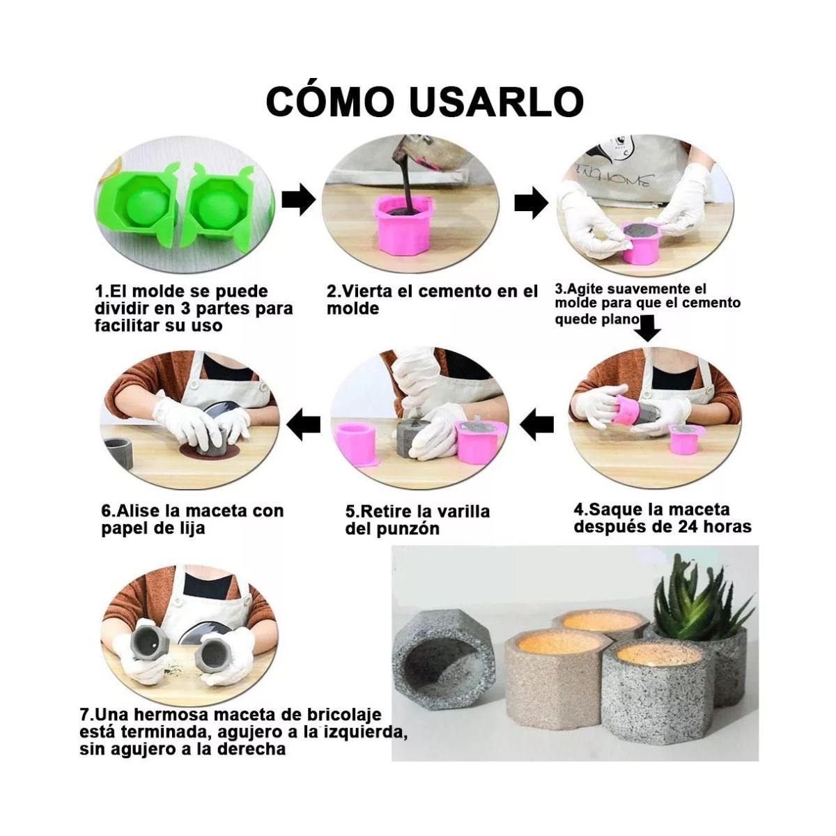 4 Uds Moldes De Silicona Para Maceta Hielo Vela Multiuso COLORES