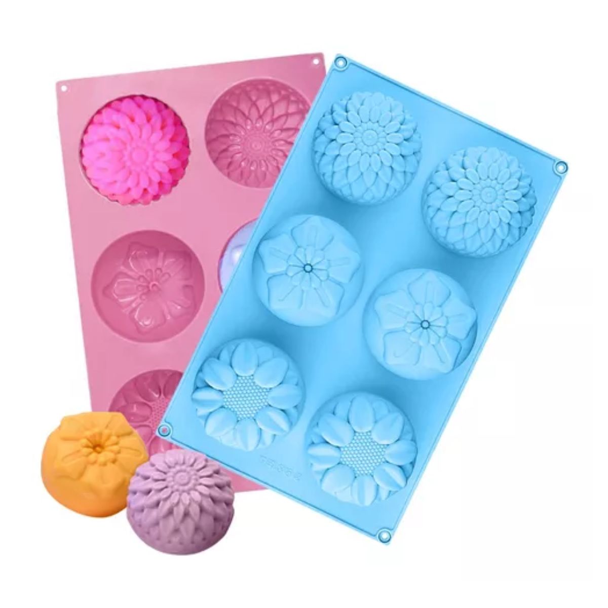 Moldes Silicon Flores Para Velas Resposteria Jabon Artesanal AZUL/ROSA