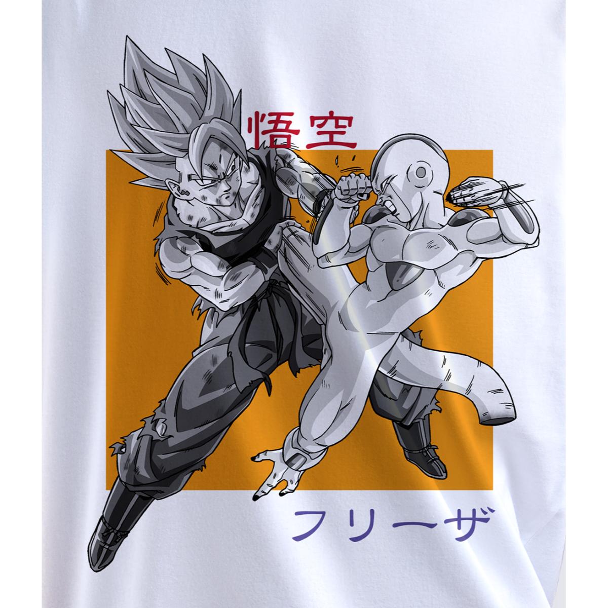 Playera para Niño de Dragon Ball Z , Goku vs Freezer, Blanco, Talla G