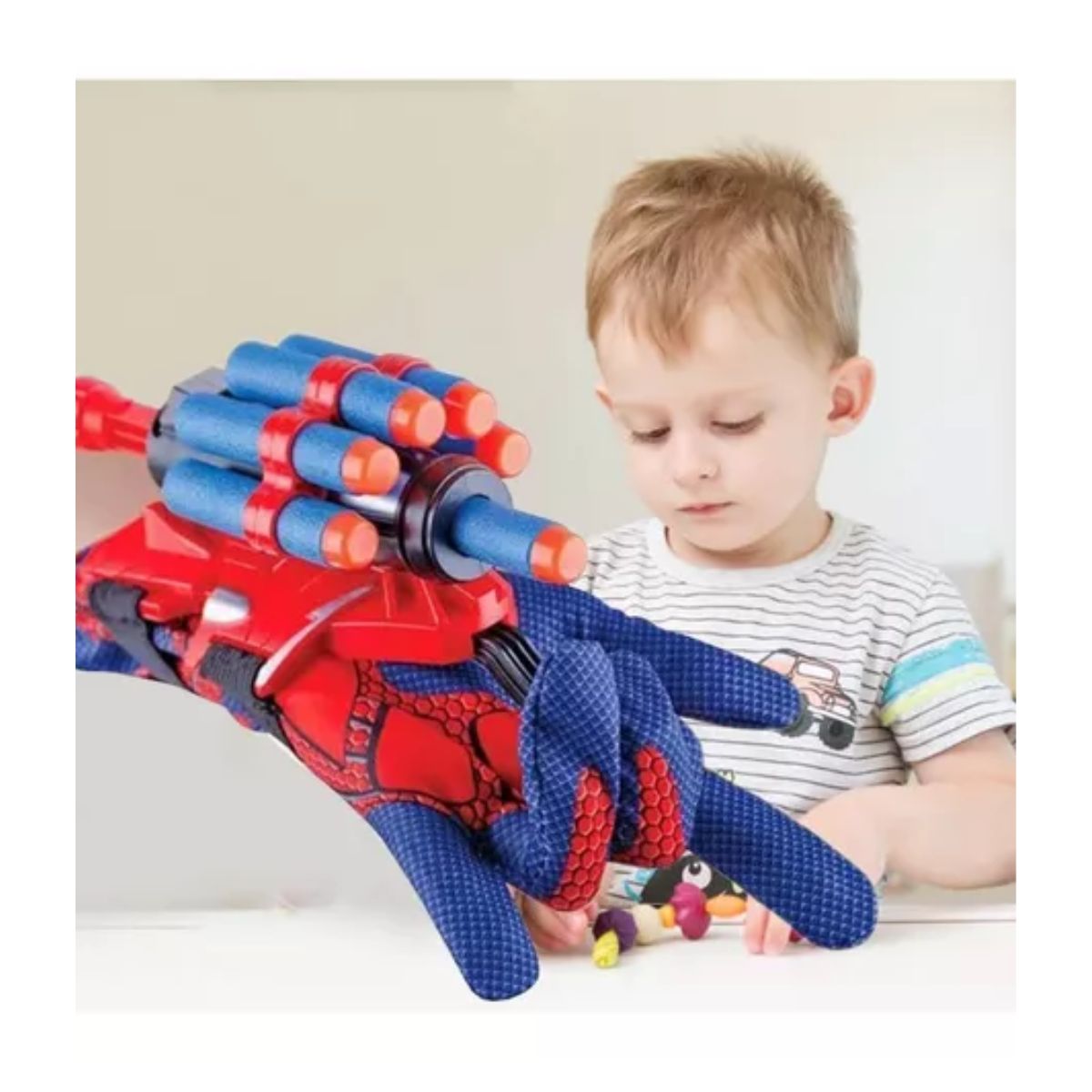 2 Guantes Spiderman Para Niños Con Lanzador Juguetes Y Chaleco