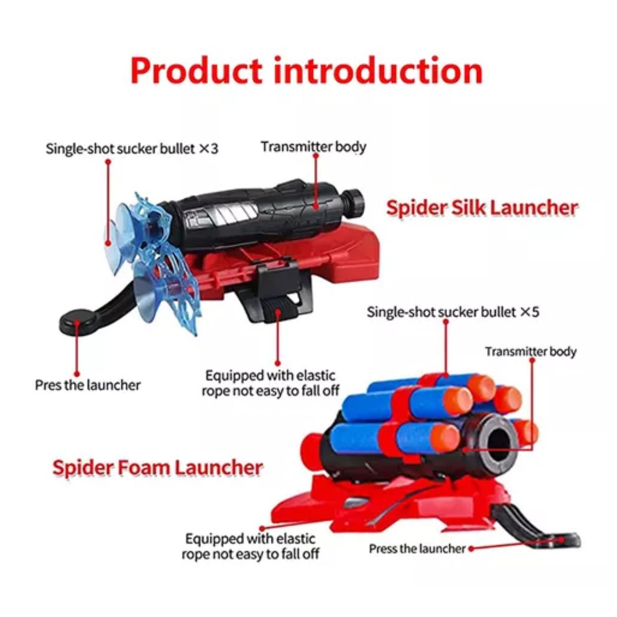 2 Guantes Spiderman Para Niños Con Lanzador Juguetes Y Chaleco