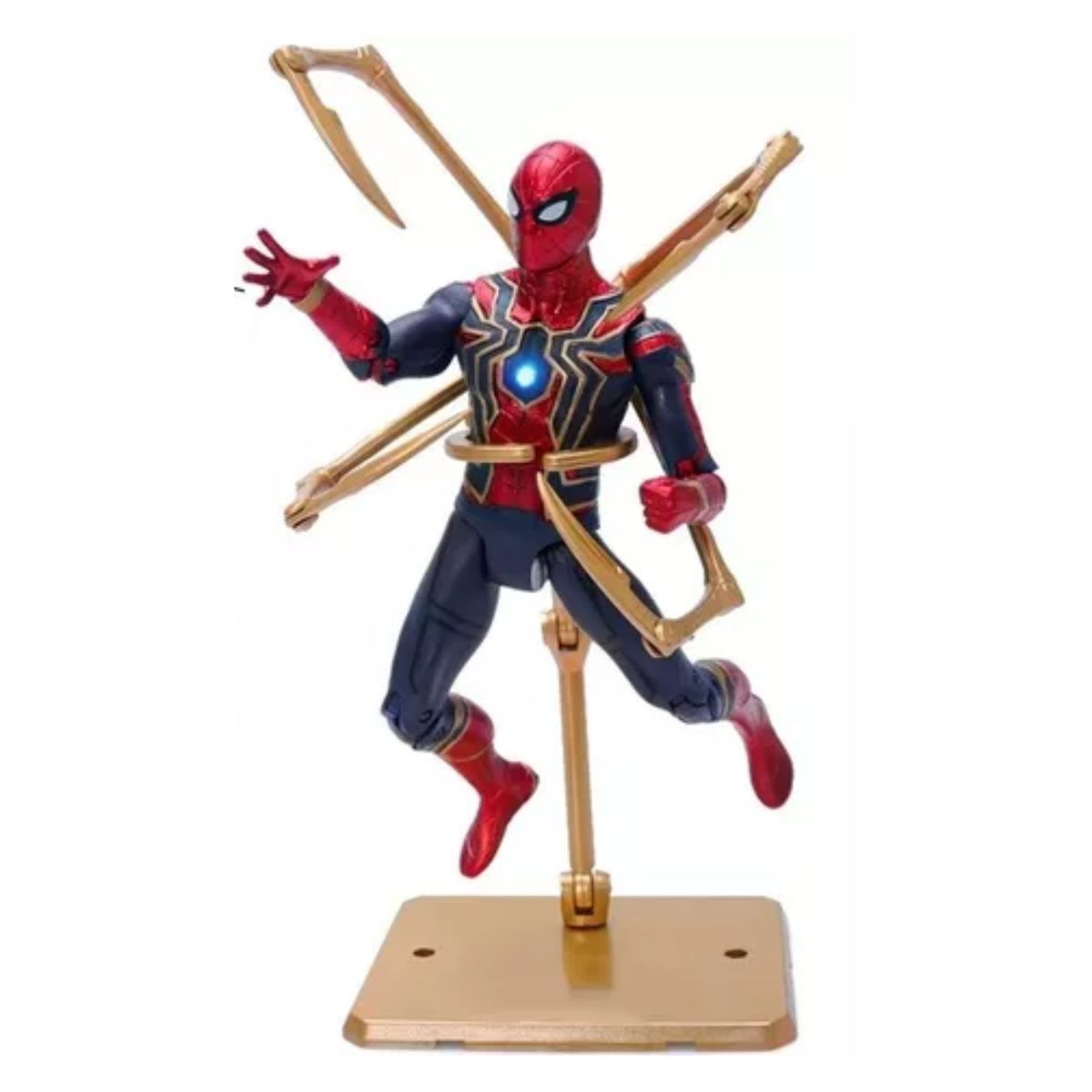 Marvel Iron Spiderman Con Figura Accion Articulada Con Luz 