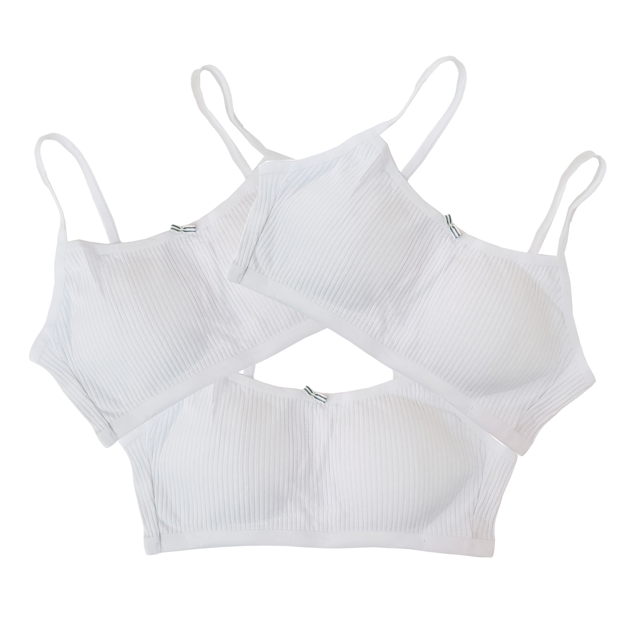 Corpiño De Algodón Tirante Delgado Adolescentes Blanco 6pz.