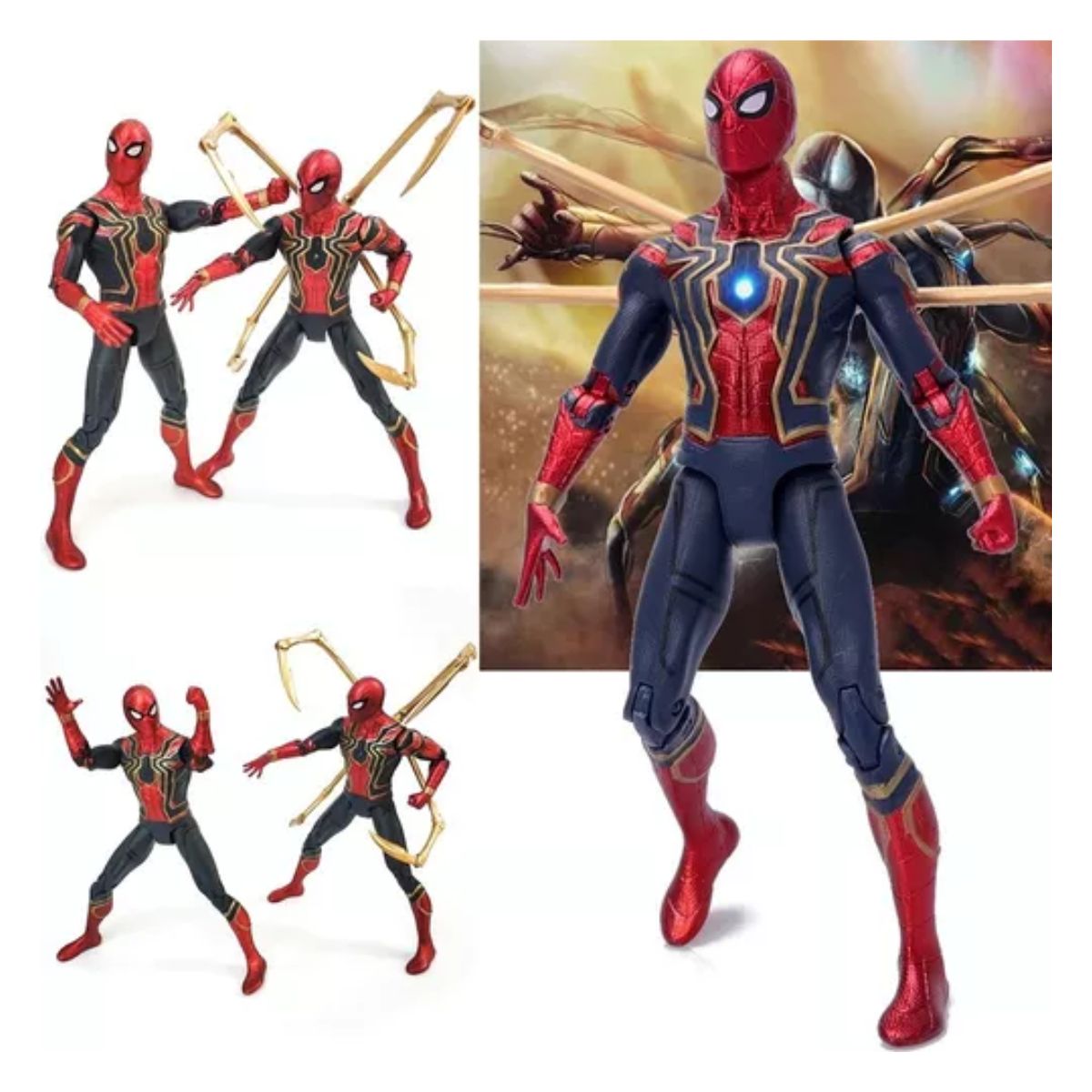 Marvel Iron Spiderman Con Figura Accion Articulada Con Luz 