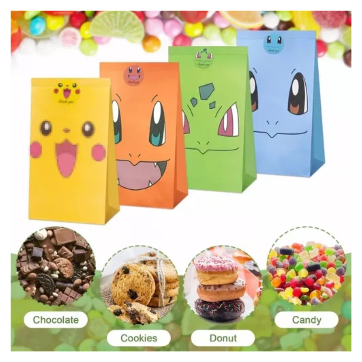 Bolsa De Dulces De Pokemon Para Para Fiestas Infantiles 24pz 