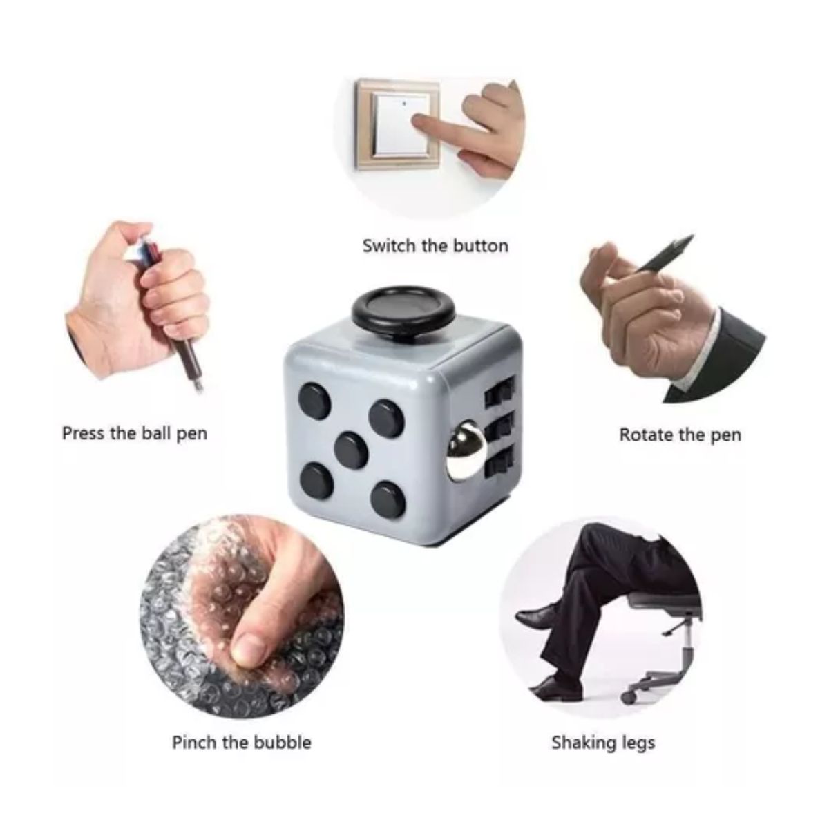 Juguete Anti Estrés Para La Ansiedad negro/gris