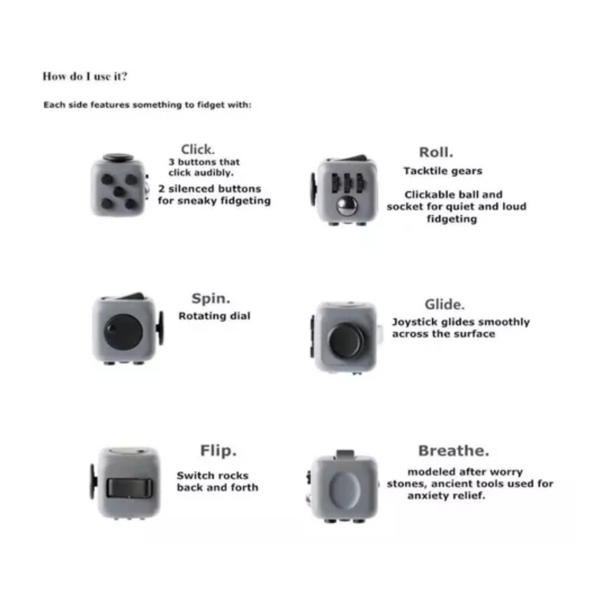 Juguete Anti Estrés Para La Ansiedad negro/gris