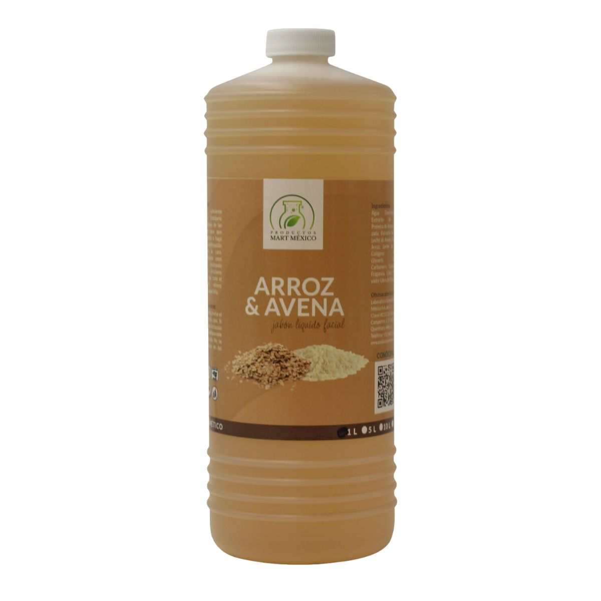 Jabón Líquido Facial Arroz y Avena Piel Normal Mixta 1 litro
